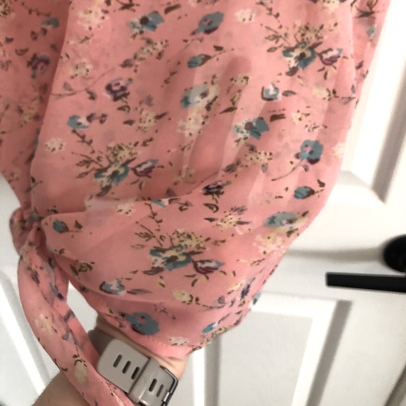 Sheer Button-Down Tie-Up Tank. - Picture 5 of 6